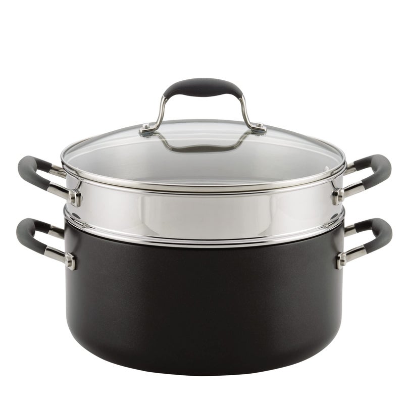 Anolon Advanced HardAnodized Dutch Oven Multipurpose Steamer Set 85Quart Graphite - Image 1