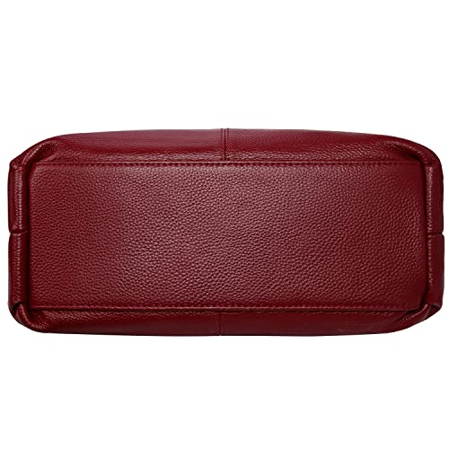 Iswee Luxury Designer Handbags for Women Shoulder Bags Satchel Soft Leather Purse Crossbody Bags Large Hobo Tote Bag Red（Wine） - Image 5