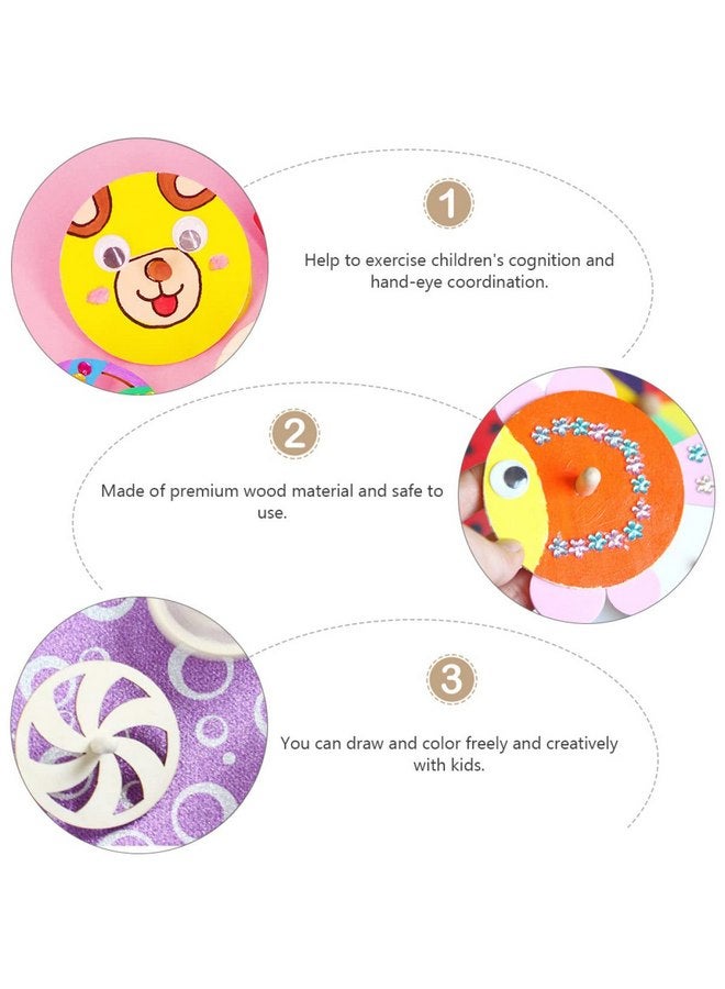 Toyvian 40 Pieces Wooden Wooden Spinning Tops Unfinished Wood Spinning Tops Kids Spinning Tops Toys Spinning Tops DIY - Image 3