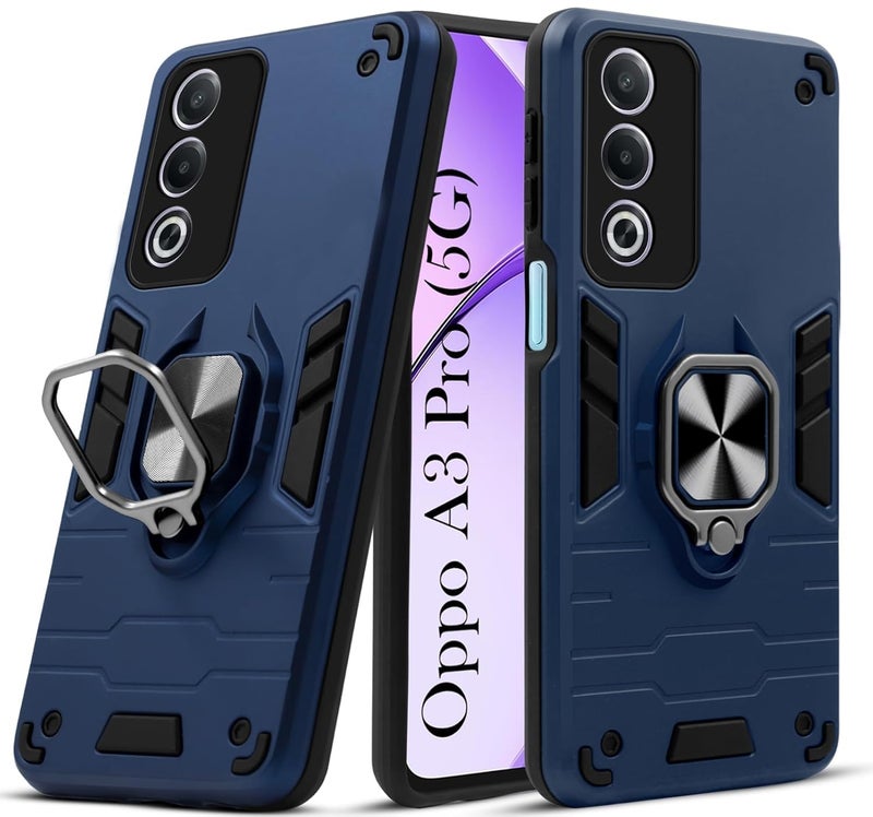 AIBEX Armor Back Cover Compatible for Oppo K12X 5G / Oppo A3 Pro 5G| Rugged Shockproof Case with Ring Holder & Kickstand | Military-Grade Protection | Magnetic Car Mount Compatible - Image 1