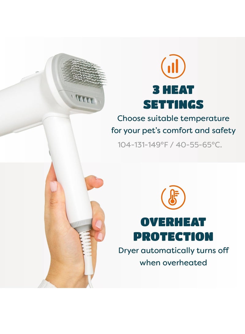 SOLARAE Pet Hair Dryer, 2-in-1 Pet Dryer with Slicker Brush,  Dog Hair Dryer,  Cat Dryer,  Dog Blow Dryer,  Pet Grooming Dryer,  For Small and Medium-Sized Pets - Image 5