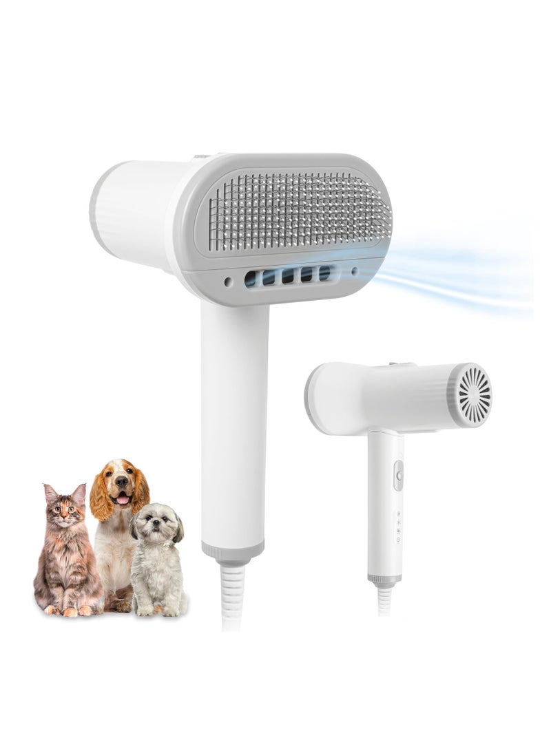 SOLARAE Pet Hair Dryer, 2-in-1 Pet Dryer with Slicker Brush,  Dog Hair Dryer,  Cat Dryer,  Dog Blow Dryer,  Pet Grooming Dryer,  For Small and Medium-Sized Pets - Image 1