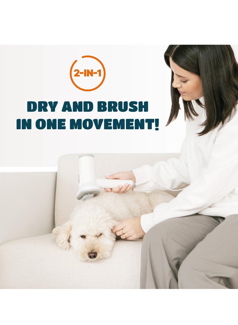 SOLARAE Pet Hair Dryer, 2-in-1 Pet Dryer with Slicker Brush,  Dog Hair Dryer,  Cat Dryer,  Dog Blow Dryer,  Pet Grooming Dryer,  For Small and Medium-Sized Pets - Image 2