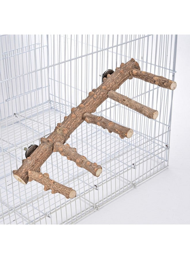 Mogoko Bird Ladder Perch for Cage, Natural Wood Bird Parrot Perch Stand Parrot Perch Bridge Climbing Chewing Toys for Small Medium Animal - Image 2