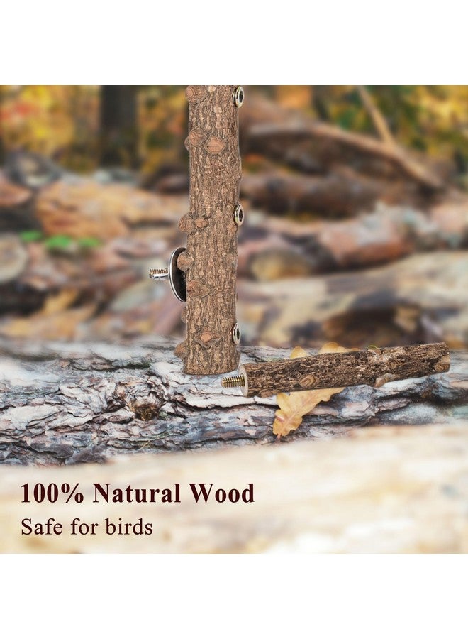 Mogoko Bird Ladder Perch for Cage, Natural Wood Bird Parrot Perch Stand Parrot Perch Bridge Climbing Chewing Toys for Small Medium Animal - Image 5