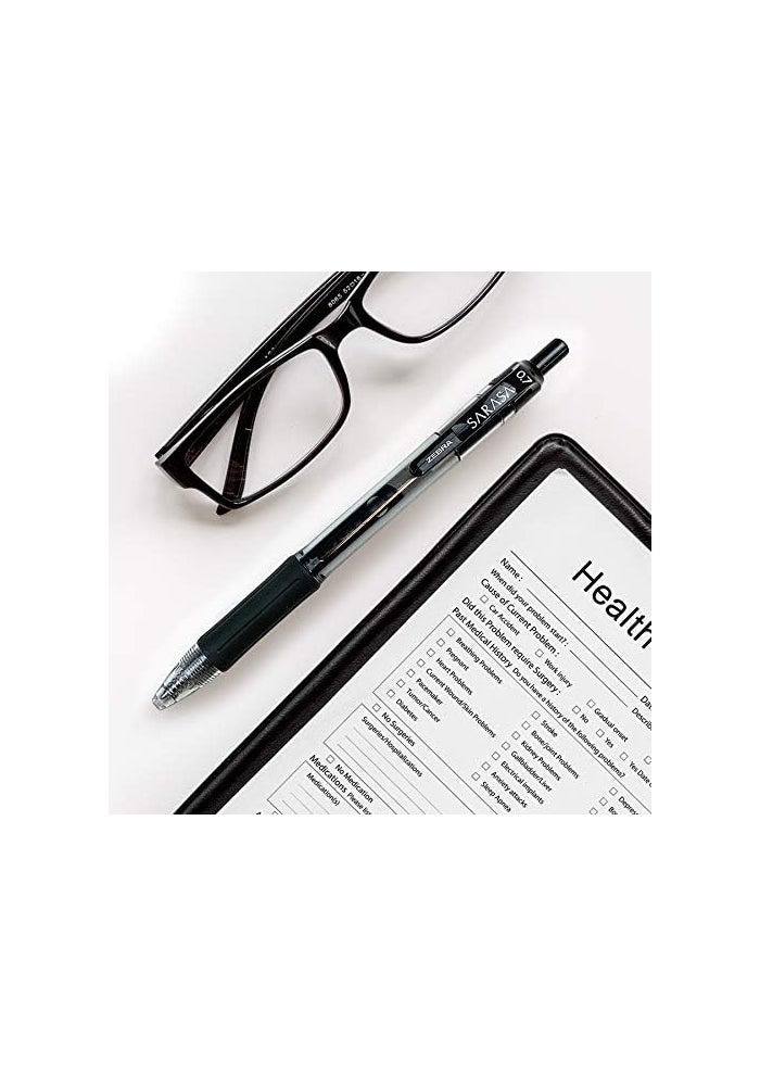 Zebra Pen Sarasa X20 Retractable Gel Ink Pens - 24 Pack with 20 Black, 2 Blue, and 2 Red Pens, 0.7mm Medium Point, Rapid Dry Ink - Image 3