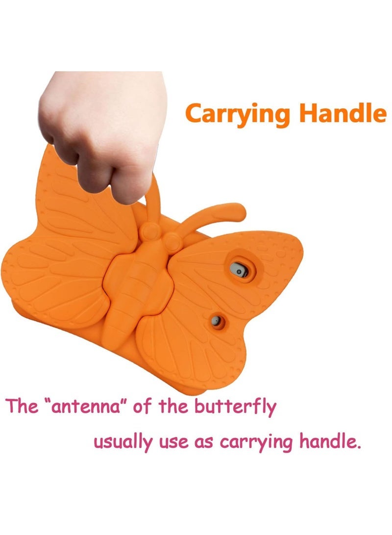 Gravity iPad 9th/8th/7th Generation Kids Case - Cute Butterfly Shockproof EVA Foam Super Protection Stand Cover for iPad 10.2" (2021, 2020, 2019) and iPad Air 3/Pro 10.5" - Orange - Image 5