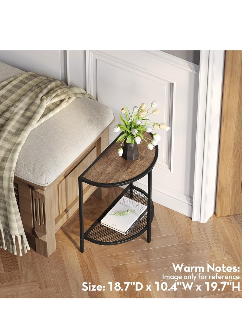 Sharpdo Semi-circular Side Table, Set of 2, Double-Layer Sofa Side Table,Light Luxury Coffee Table for Bedroom,Living Room - Image 2