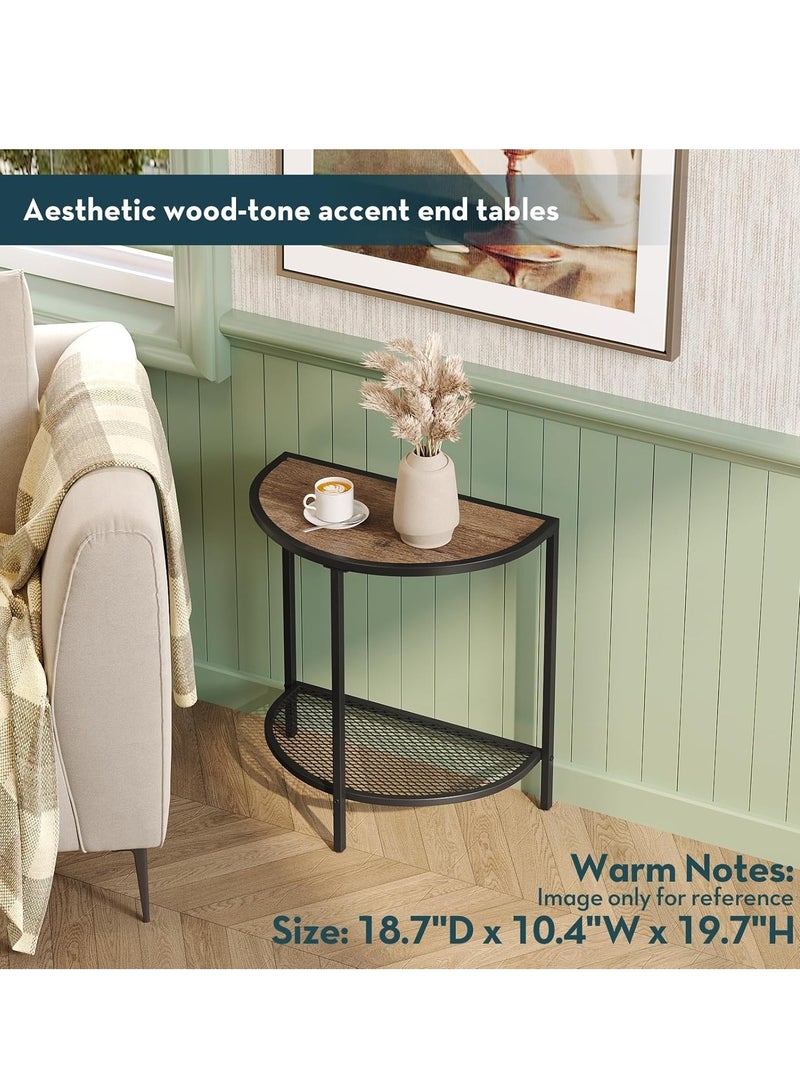 Sharpdo Semi-circular Side Table, Set of 2, Double-Layer Sofa Side Table,Light Luxury Coffee Table for Bedroom,Living Room - Image 3