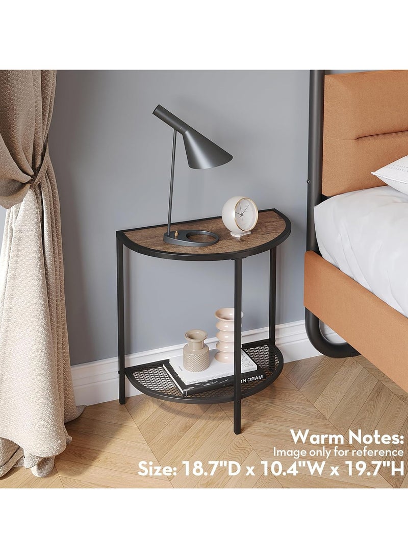 Sharpdo Semi-circular Side Table, Set of 2, Double-Layer Sofa Side Table,Light Luxury Coffee Table for Bedroom,Living Room - Image 5