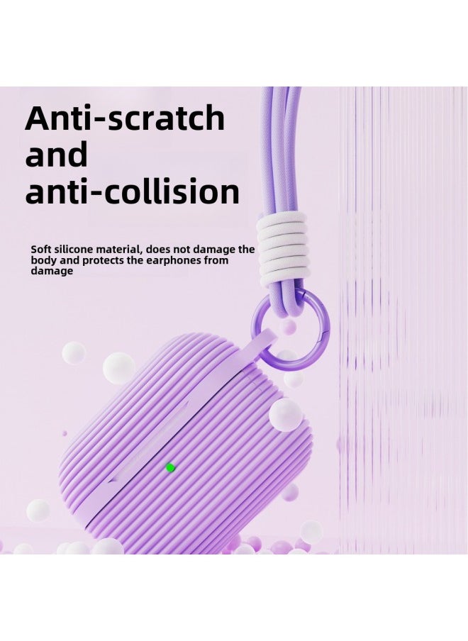 Generic - Silicone Apple Earphone Case Soft Silicone With Hand Rope Airpods Earphone Case Silicone Portable Hand Rope Skin Feeling Soft Case-Color:Yellow-Applicable Model:airpods 4 - Image 1