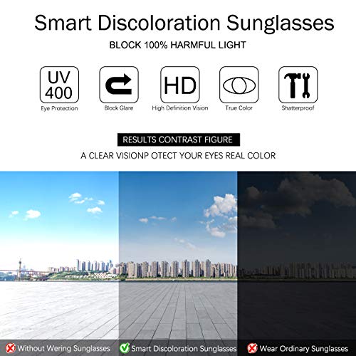 YIMI Polarized Photochromic Driving Sunglasses For Men Aluminum Half Frame Sports Sun Glasses - Image 3