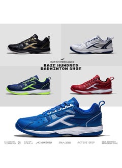 HUNDRED Raze Badminton Shoes (Non Marking) | Lightweight & Durable | X-Cushion, Active Grip Sole, Toe Assist (White/Navy, 1UK) - pzsku/ZA1A7A10A66C815DF2525Z/45/_/1724312960/e9ed6d7e-9483-43f9-9cbf-80fdf5150313