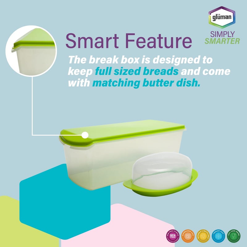 Gluman Plastic Multicolor Storage Bread Box Container Organizer Set For Kitchen Refrigerator Home Use Airtight 100 Food Grade Container 33 X 15 X 118 Cm Green - Image 3