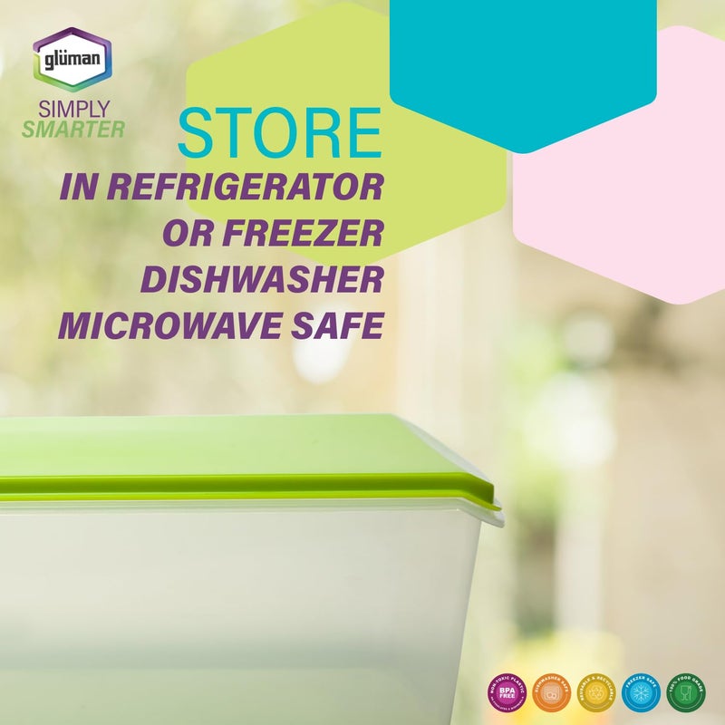 Gluman Plastic Multicolor Storage Bread Box Container Organizer Set For Kitchen Refrigerator Home Use Airtight 100 Food Grade Container 33 X 15 X 118 Cm Green - Image 5
