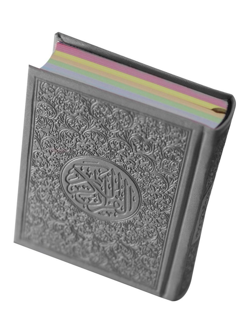 The Holy Quran with colored edges and a colored cover LARGE SIZE28*20CM -gray - Image 1