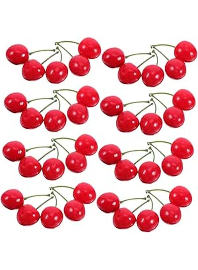45Pcs Realistic Artificial Cherry Fruit Decorations For Home Kitchen Craft Photo Props - Image 1