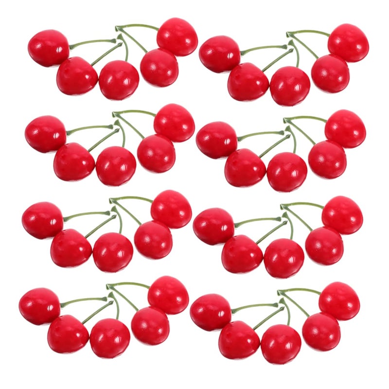 45Pcs Realistic Artificial Cherry Fruit Decorations For Home Kitchen Craft Photo Props - Image 2