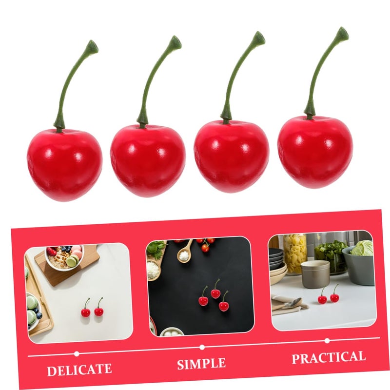 45Pcs Realistic Artificial Cherry Fruit Decorations For Home Kitchen Craft Photo Props - Image 4