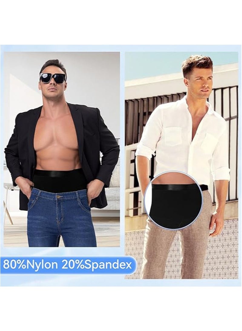Apustim Men's Elastic Tummy Control Shorts，Abdominal Control High Waist Slimming Body Shaper，Abdominal Belt Compression Briefs，Thigh Slimming （Black）  - Image 4