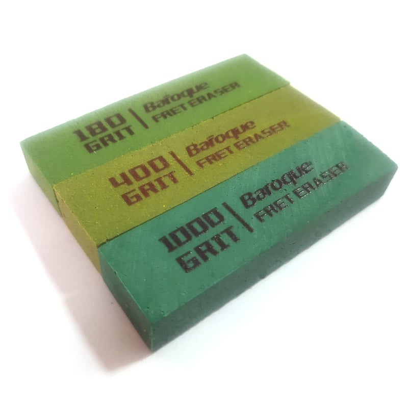 Baroque Guitar Fret Polishing Erasers Abraisive Rubber blocks Set of 3pcs Guitar Maintain Luthier Tool Kits Size on 180/400/1000 Grit (Frequently-used)