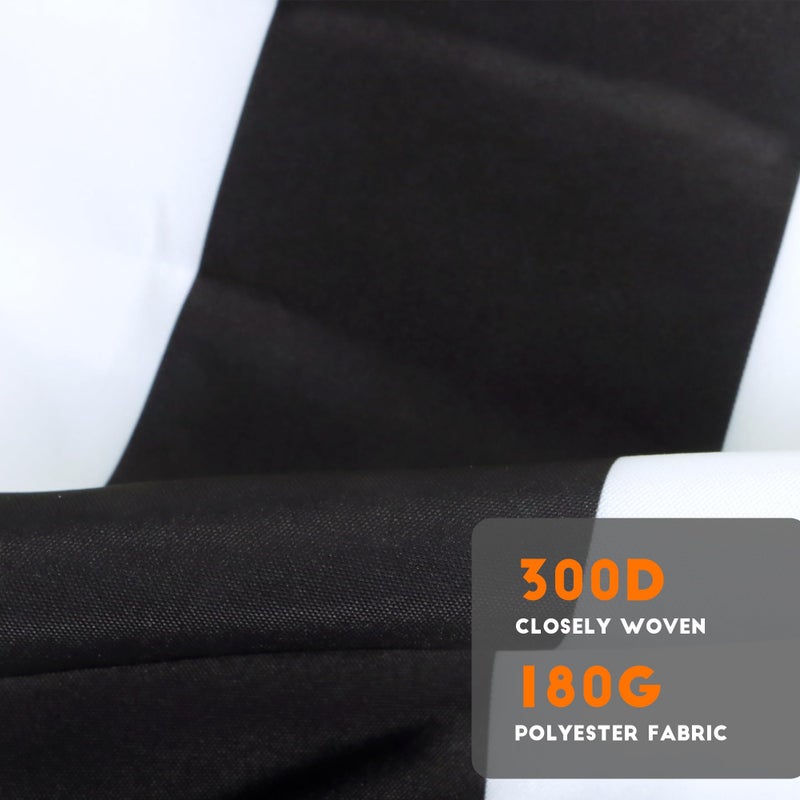 Blissun 9ft Patio Umbrella Replacement Canopy, Market Umbrella Top, Outdoor Table Umbrella Canopy for 8 Ribs, Canopy Only (Black & White Stripe) - Image 4