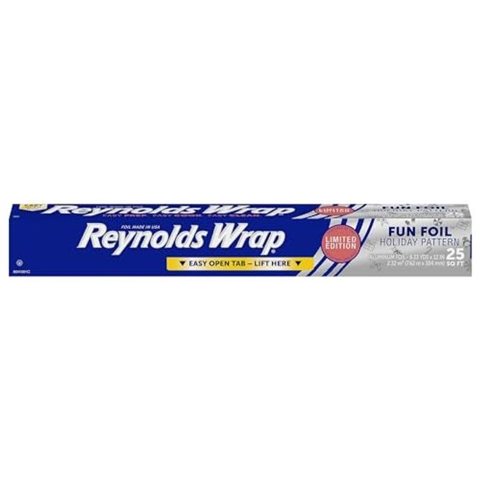 Reynolds Wrap Fun Foil, Embossed Aluminum Foil Roll, Features a Limited-Edition Holiday Pattern for Wrapping Food Gifts and Covering Holiday Dishes, 8.33 Yards X 12 Inches, 25 Sq. Ft. - Image 4