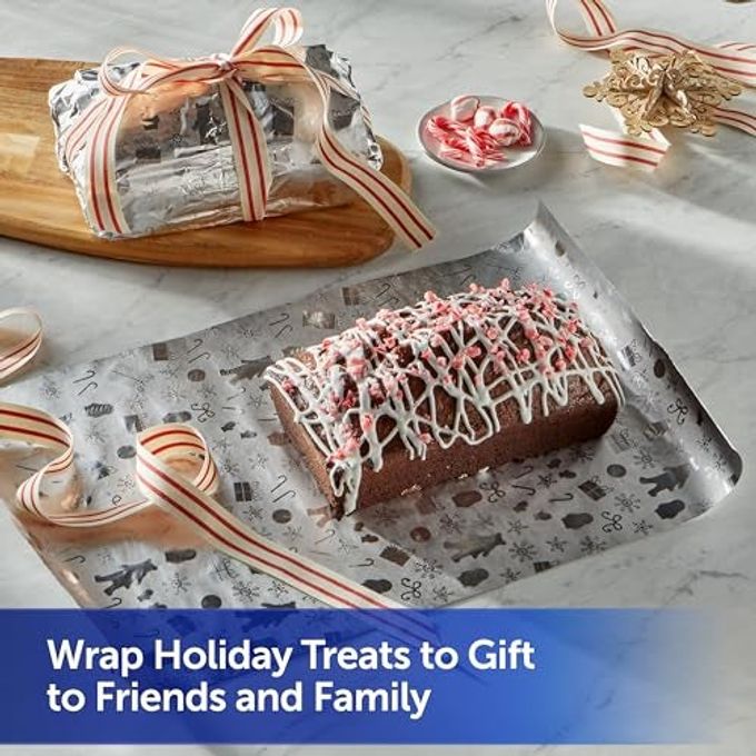 Reynolds Wrap Fun Foil, Embossed Aluminum Foil Roll, Features a Limited-Edition Holiday Pattern for Wrapping Food Gifts and Covering Holiday Dishes, 8.33 Yards X 12 Inches, 25 Sq. Ft. - Image 3