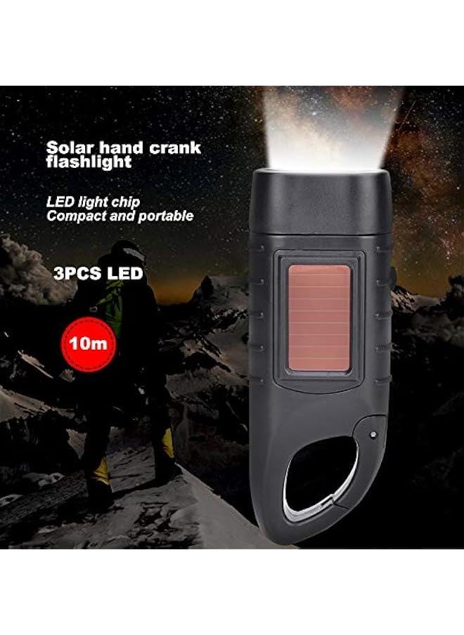 Generic AT5503 ABS Plastic Solar Hand Crank Flashlight Emergency LED Portable Torch for Climbing Camping Safety Weather Emergency Pack,LED Emergency Flashlight, Flashlight Hand Crank Flashlight LED Emer  - Image 3