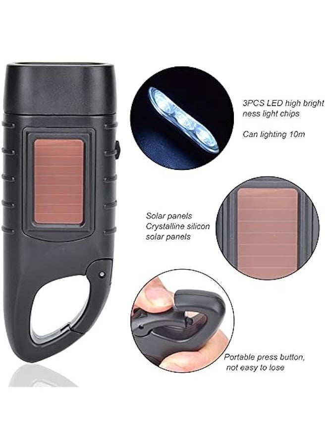 Generic AT5503 ABS Plastic Solar Hand Crank Flashlight Emergency LED Portable Torch for Climbing Camping Safety Weather Emergency Pack,LED Emergency Flashlight, Flashlight Hand Crank Flashlight LED Emer  - Image 5