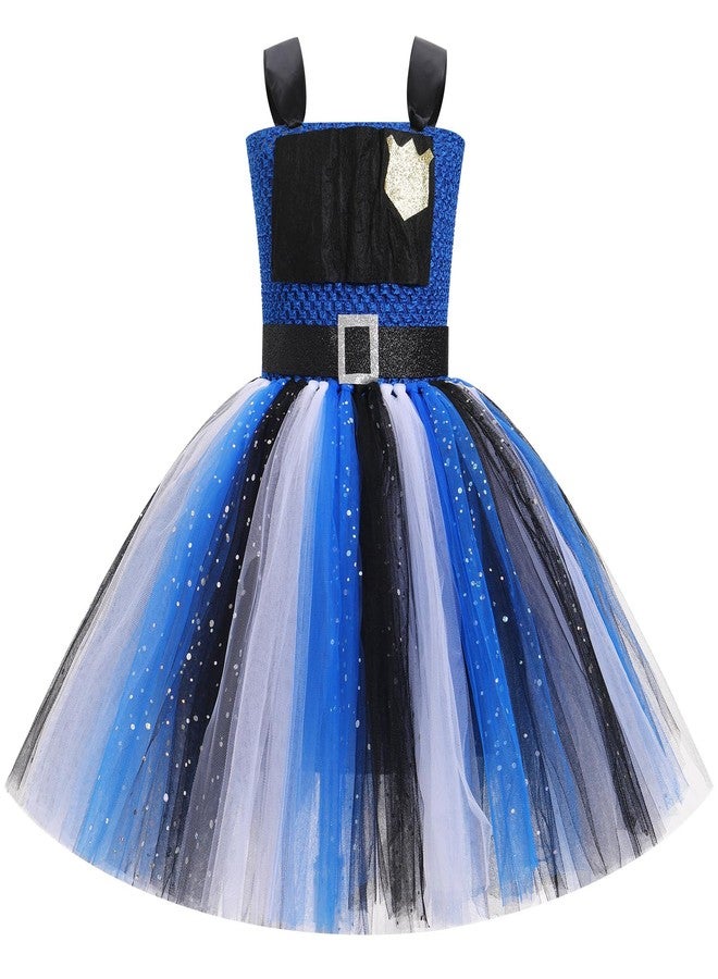 IMEKIS Toddler : Kids Girls Tulle School Party Tutu Ears Headband 2025 Police Infant Baby Birthday Outfit Photoshoot Navy Blue Bunny 4-5T - Image 4