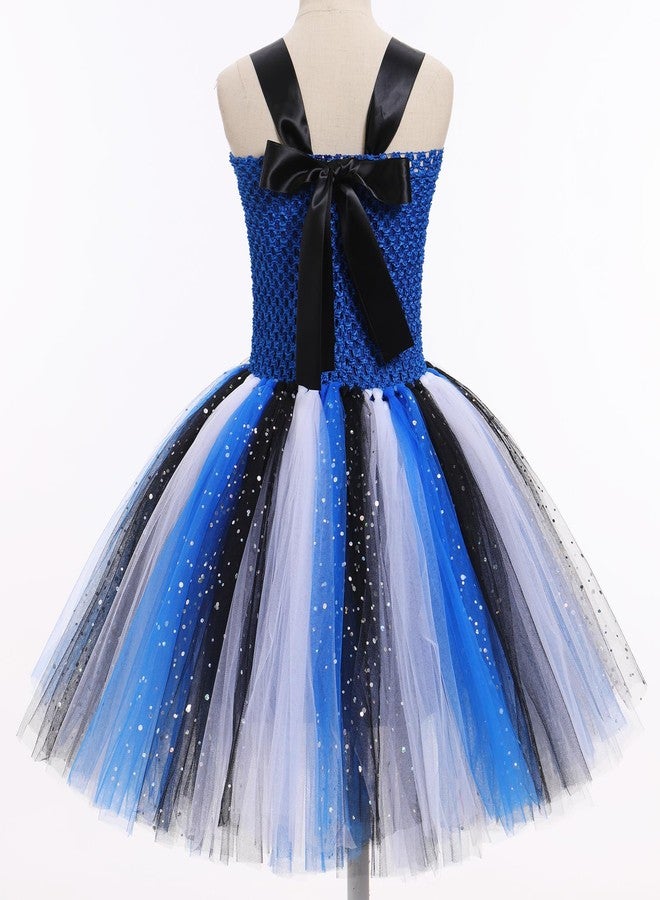 IMEKIS Toddler : Kids Girls Tulle School Party Tutu Ears Headband 2025 Police Infant Baby Birthday Outfit Photoshoot Navy Blue Bunny 4-5T - Image 5