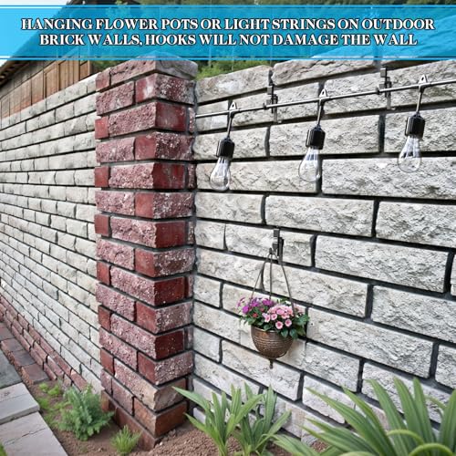 Lewufe Stainless Steel Brick Wall Clips, Brick Hooks Clamp Outdoor Heavy Duty 1-3/4" to 2-1/2" Brick Hook Brick Hangers No Drill, 6 Packs - Image 3