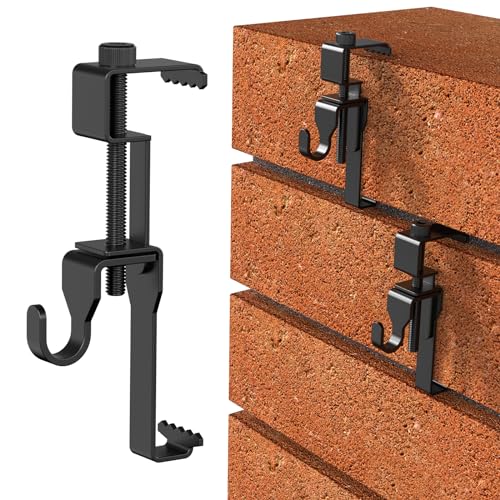 Lewufe Stainless Steel Brick Wall Clips, Brick Hooks Clamp Outdoor Heavy Duty 1-3/4" to 2-1/2" Brick Hook Brick Hangers No Drill, 6 Packs - Image 1