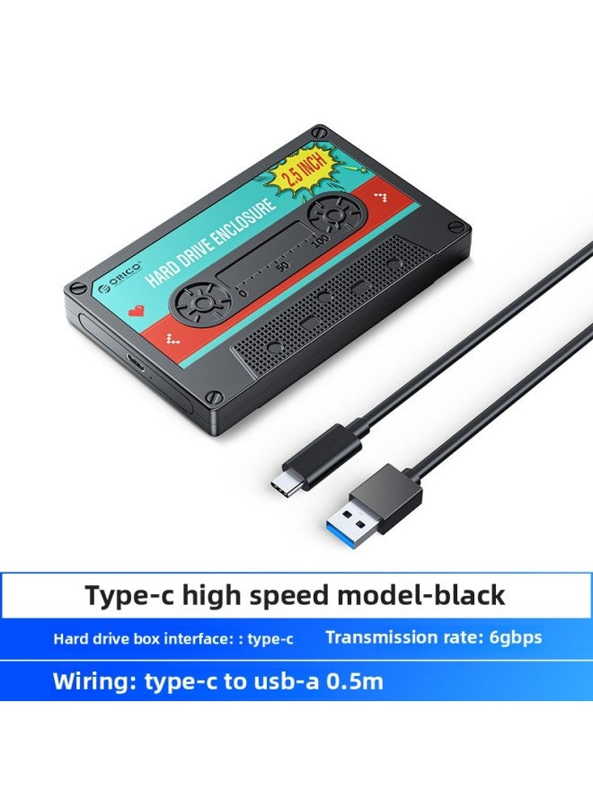 Orico 2580U3 Mobile Hard Disk Box 2.5 Inch External Typec Solid Sata Notebook Usb Universal-Color:【Type-C High Speed】 Black Tape -6Gbps
