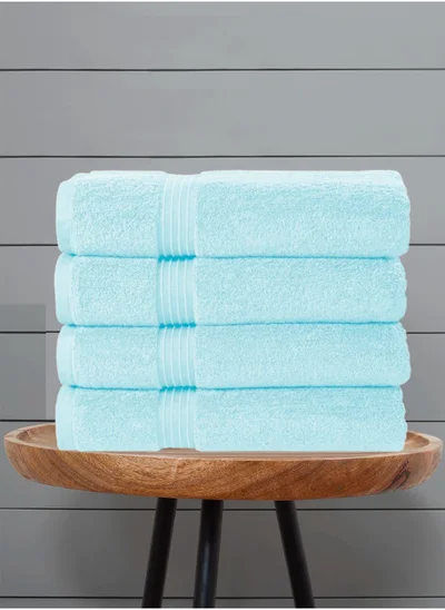 Bliss Casa Bliss Casa 4-Piece Bath Towels, 100% Combed Cotton 550 GSM Superior Quality, Quick Dry Highly Absorbent Thick Soft Hotel Towles for Bath And Spa Bathroom Towel Set 70x140cm Blue 70x140cm