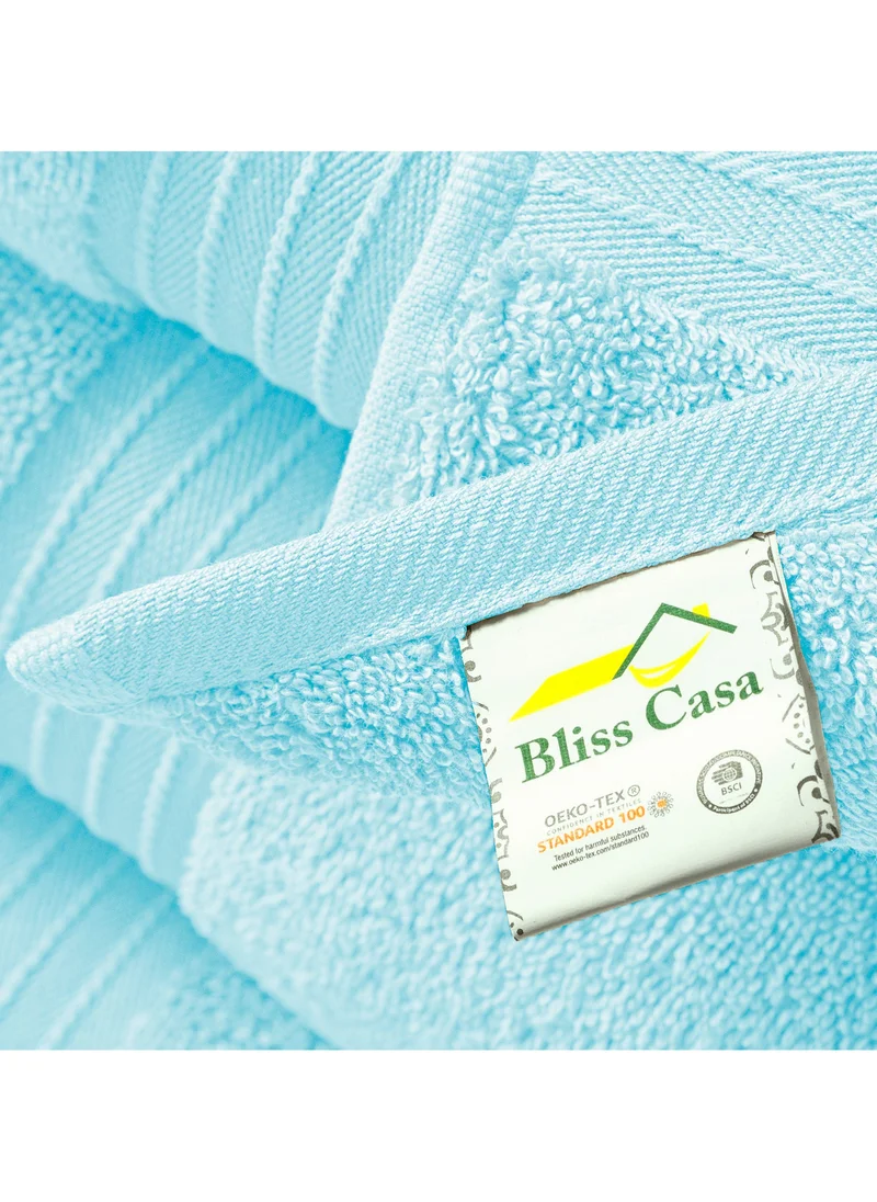 بليس كاسا مناشف حمام من 4 قطع من Bliss Casa، مصنوعة من القطن الممشط 100% بجودة فائقة 550 جرام في المتر المربع، سريعة الجفاف وسميكة وناعمة للغاية للفنادق للحمام والمنتجعات الصحية، مجموعة مناشف حمام مقاس 70 × 140 سم