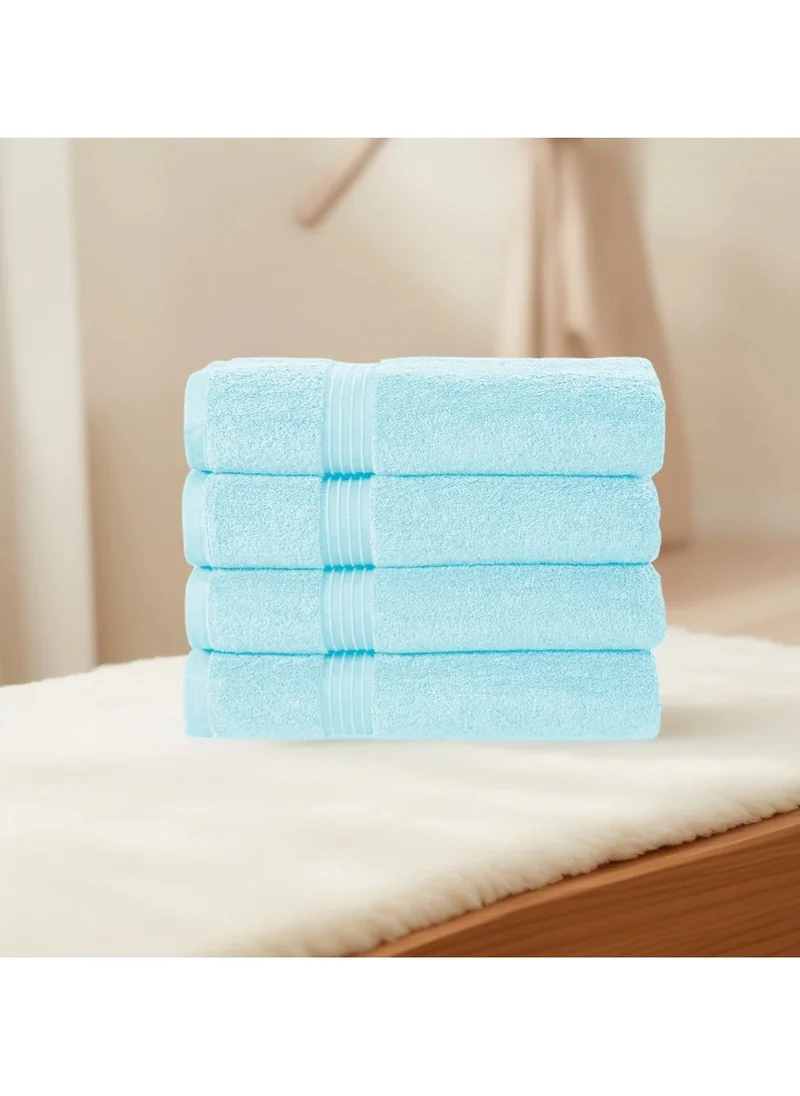 Bliss Casa Bliss Casa 4-Piece Bath Towels, 100% Combed Cotton 550 GSM Superior Quality, Quick Dry Highly Absorbent Thick Soft Hotel Towles for Bath And Spa Bathroom Towel Set 70x140cm Blue 70x140cm