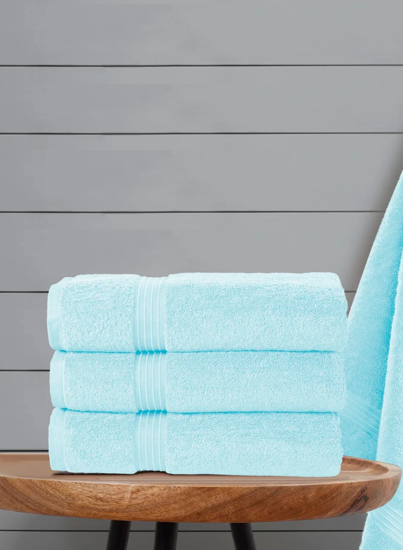 Bliss Casa Bliss Casa 4-Piece Bath Towels, 100% Combed Cotton 550 GSM Superior Quality, Quick Dry Highly Absorbent Thick Soft Hotel Towles for Bath And Spa Bathroom Towel Set 70x140cm Blue 70x140cm