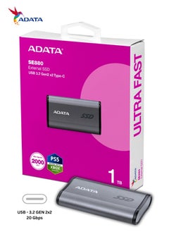 ADATA SE880 1TB External SSD | Portable Ultra Fast Solid State Drive Compatible with PS5 XBOX | Silver  - Image 2