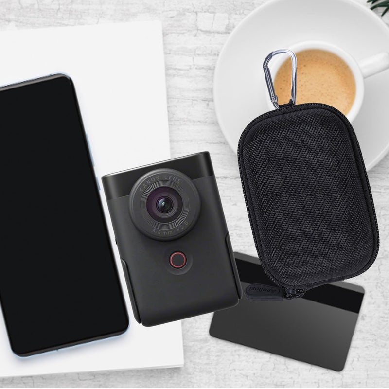 Aenllosi Hard Storage Case Replacement Compatible with Canon PowerShot V10 Vlog Camera,Mesh Pocket for USB Charging Cable and Furry Windshields,With Camera Neck Strap & Screen Protector (Case Only) - Image 4