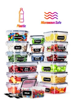 Yoawllty 16 Pieces Airtight Food Storage Containers Set with Easy Snap Lids, Meal Prep Containers & Kitchen Organisation, Stackable Pantry Canisters for Meal Prep, Dry Food Storage, and Leftovers  - Image 1