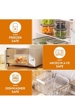 Yoawllty 16 Pieces Airtight Food Storage Containers Set with Easy Snap Lids, Meal Prep Containers & Kitchen Organisation, Stackable Pantry Canisters for Meal Prep, Dry Food Storage, and Leftovers  - Image 2