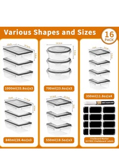 Yoawllty 16 Pieces Airtight Food Storage Containers Set with Easy Snap Lids, Meal Prep Containers & Kitchen Organisation, Stackable Pantry Canisters for Meal Prep, Dry Food Storage, and Leftovers  - Image 3
