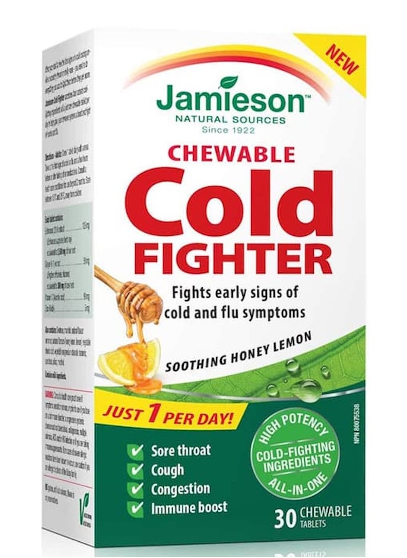 Jamieson - Jamieson Cold Fighter Chewable With Echinacea, Ginger, Vitamin C and Zinc 30 Tablets - Image 1