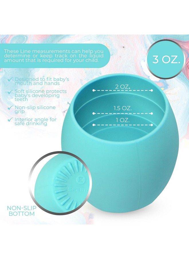 SPERRIC Silicone Sippy Cups For Infant’S First Stage Training No Spill Sippy Cups For Toddlers Baby Sippy Cup For Led Weaning Bpa Free (Blue) - Image 3