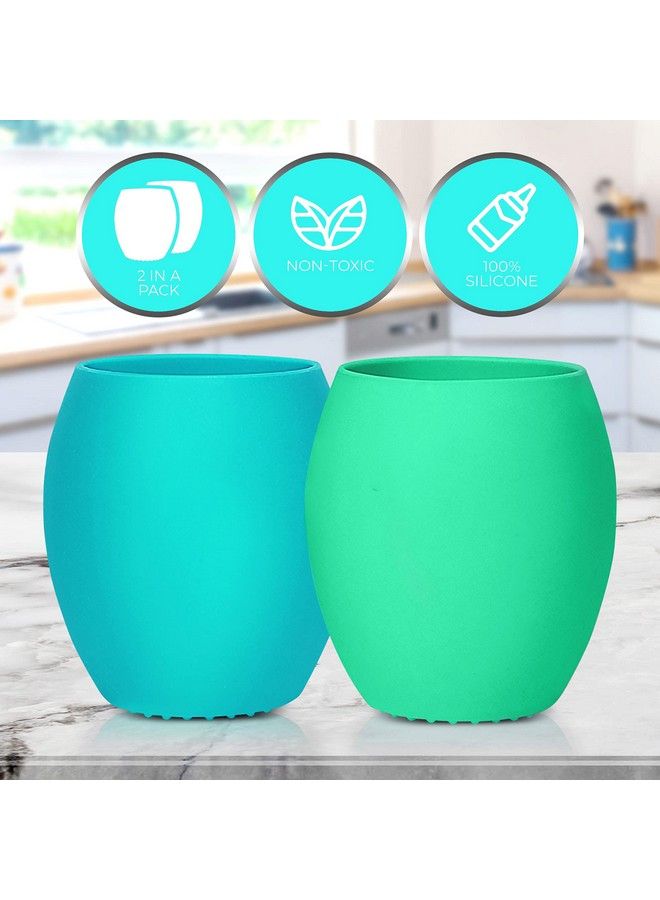 SPERRIC Silicone Sippy Cups For Infant’S First Stage Training No Spill Sippy Cups For Toddlers Baby Sippy Cup For Led Weaning Bpa Free (Blue) - Image 4