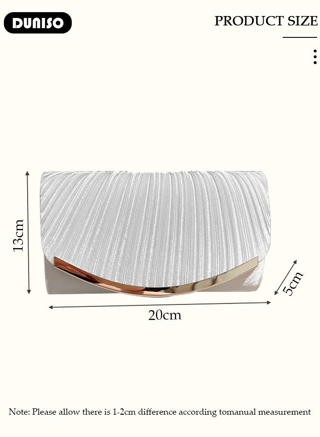 DUNISO Womens Clutch Bag, Sparkly Evening Clutch Purse, Champagne Shoulder Bag with Removable Chain, Crossbody Envelope Bag for Formal Dress Bride Wedding Prom Party - Image 4