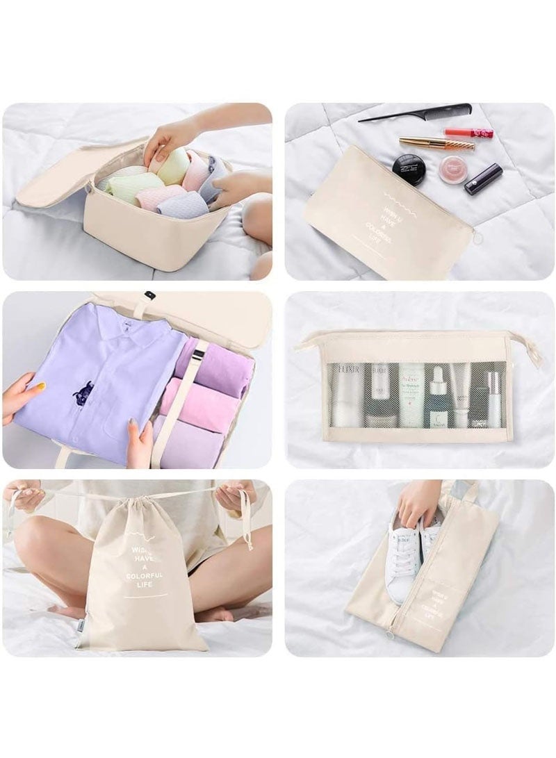 GZYIZHOU Packing Cubes, 8 Pcs Travel Packing Organizer, Travel Luggage Packing Organizers Set for Suitcases, Carry on and Luggage Organizer(Beige) - Image 4