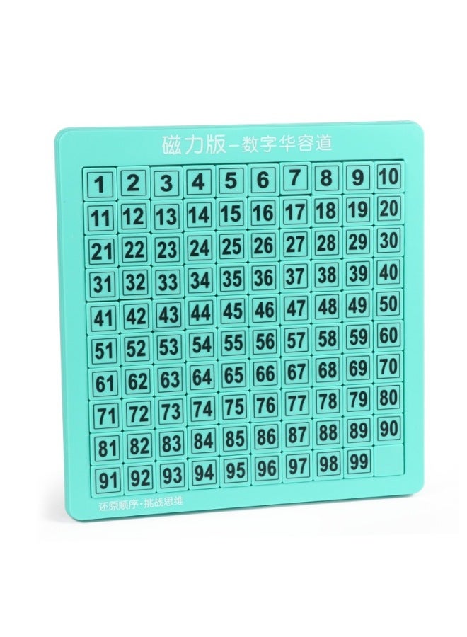 Children's Mathematics Huarong Road Magnetic Sliding Puzzle Square Maze Toy Development Intelligence Logical Thinking-Color:【Boxed】 Magnetic Level 7 49 【【Single Note Color】】 - Image 3